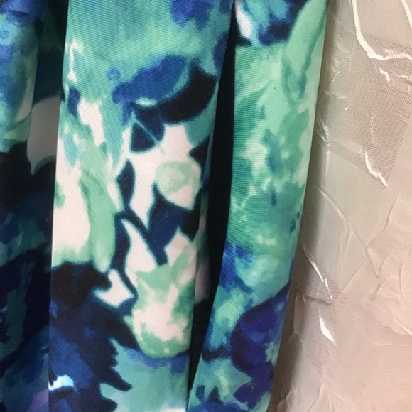 Vince Camuto Blue Green Black Floral Print Sleeveless Fit & Flare Dress, Size 10 - Picture 7 of 12